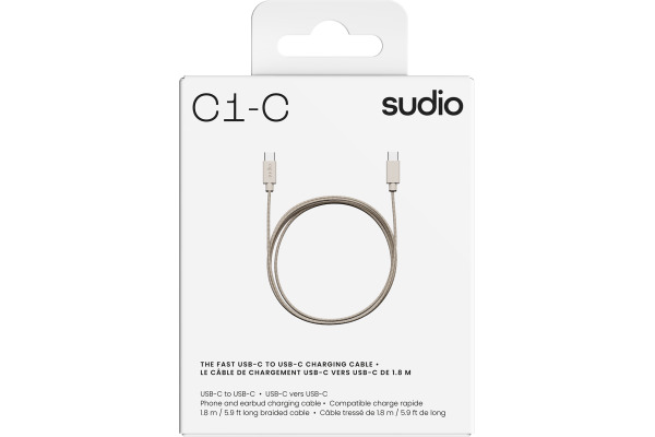 SUDIO USB-C - USB-C charging cable C1CSND C1-C, Sand, 1.8m – Bild 2