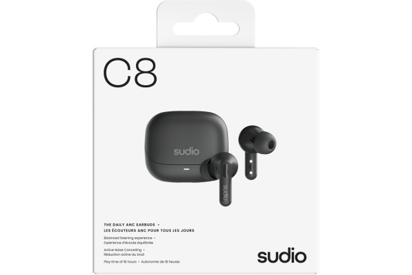 SUDIO Noise Cancelling Earbuds C8BLK C8, Black, Wireless – Bild 4