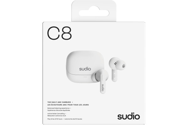 SUDIO Noise Cancelling Earbuds C8WHT C8, White, Wireless – Bild 4