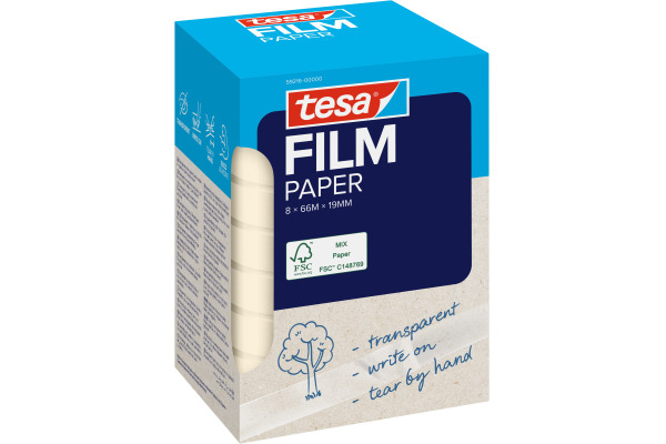 TESA Klebeband Papier 19mmx66m 592160000 Recycled 8 Rollen