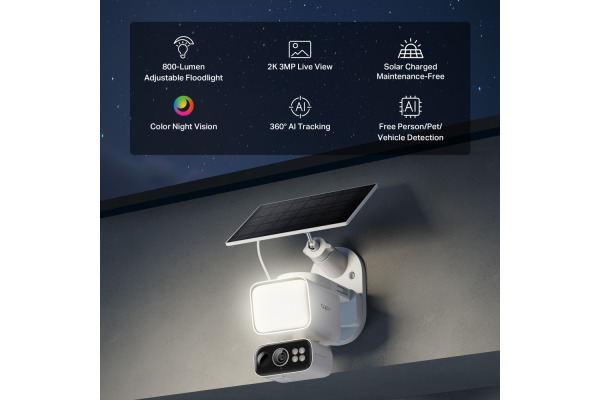 TP-LINK Solar-Floodlight Security Cam TAPOC615F 2K, Pan/Tilt – Bild 4