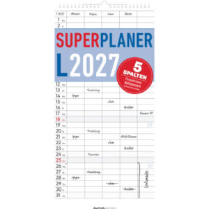 ALPHA EDI Superplaner L 2027 161081 1M/1S DE 5 Spalten 22x45cm