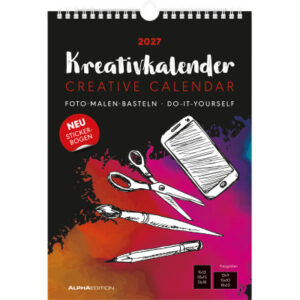 ALPHA EDI Bastelkalender 2027 161821 1M/1S schwarz ML 21x29.7cm