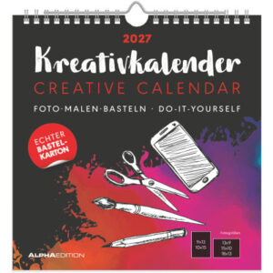 ALPHA EDI Bastelkalender 2027 161894 schwarz 21x22cm