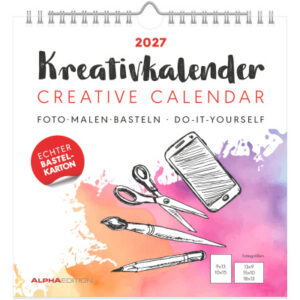ALPHA EDI Bastelkalender 2027 161918 weiss 21x22cm