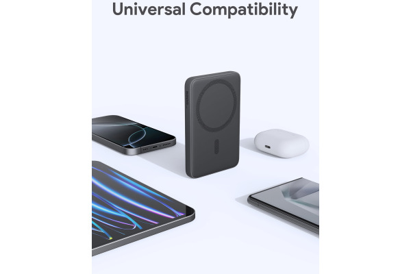 AUKEY MagFusion 5000mAh PB-MS03 G Powerbank Wireless Grey – Bild 3