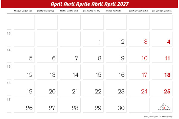 CALENDARI Bildkalender 2027 36205823 Engadin ML 40x31cm – Bild 3