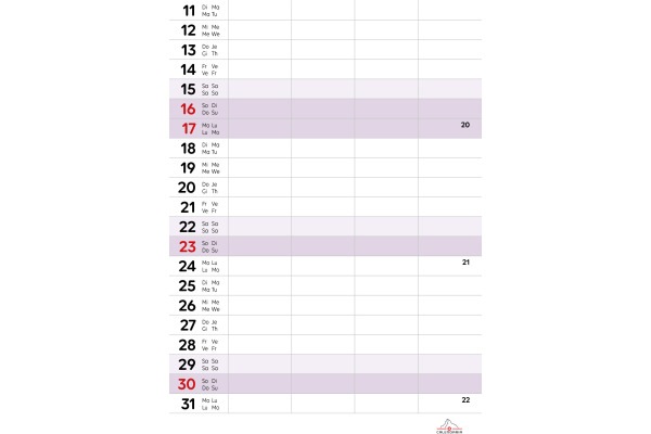 CALENDARI Familienplaner 2027 36205861 mit Tieren ML 21x27.9cm – Bild 4