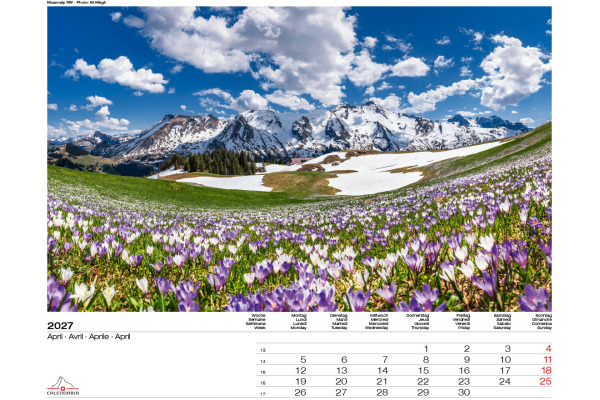 CALENDARI Bildkalender 2027 36205915 Swiss Panorama ML 40x31cm – Bild 3