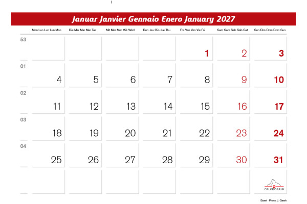 CALENDARI Bildkalender 2027 36205960 Switzerland ML 31.5x23cm – Bild 3