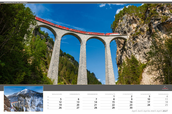 CALENDARI Bildkalender 2027 36206066 Swiss Travel ML 48x33cm – Bild 4