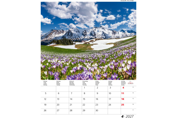 CALENDARI Bildkalender 2027 36206134 Berge + Täler ML 31x40cm – Bild 2