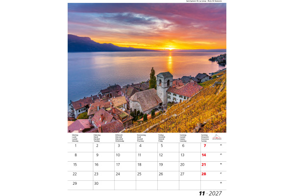 CALENDARI Bildkalender 2027 36206134 Berge + Täler ML 31x40cm – Bild 3