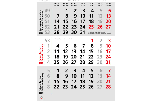 CALENDARI Planer 2027 36206158 Swiss 23x31.5cm – Bild 3