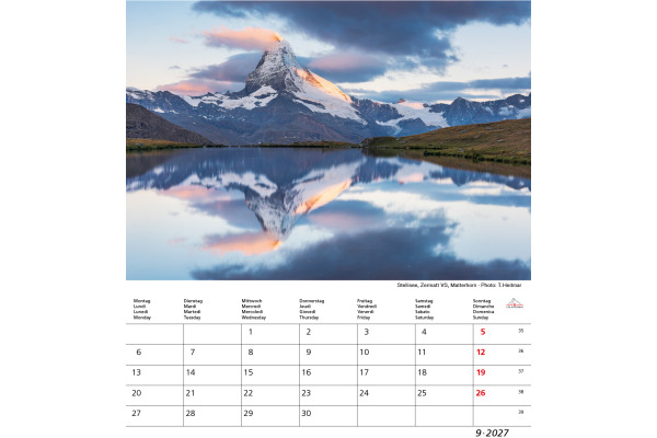 CALENDARI Bildkalender 2027 36206165 Matterhorn ML 21x24cm – Bild 2