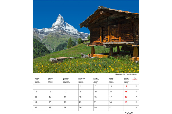 CALENDARI Bildkalender 2027 36206165 Matterhorn ML 21x24cm – Bild 3