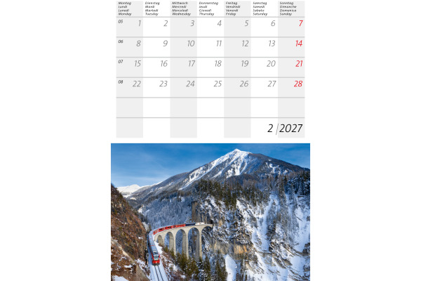CALENDARI Bildkalender 2027 36206219 Bernina / Glacier ML 14.8x22cm – Bild 3