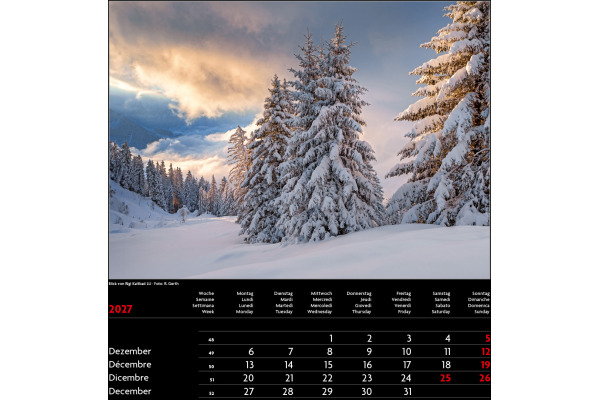 CALENDARI Bildkalender 2027 36206240 Switzerland ML 30x30cm – Bild 3