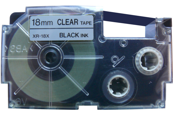 CASIO Beschriftungsband XR-18X 18mm/8m schwarz/transparent