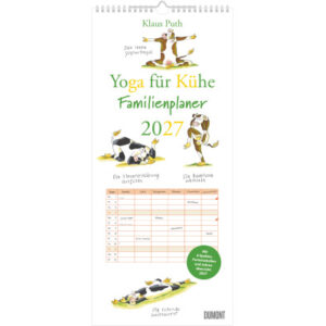 DUMONT Familienplaner 2027 261489 Yoga Kühe 6 Spalten 22x49cm