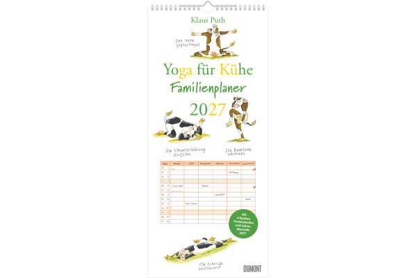 DUMONT Familienplaner 2027 261489 Yoga Kühe 6 Spalten 22x49cm