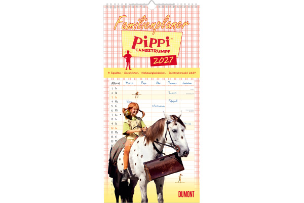 DUMONT Familienplaner 2027 261521 Pippi Langstrumpf 22x45cm
