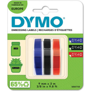 DYMO      3D-Prägeband            9mmx3m S0847750  blau, schwarz, rot     3 Stück
