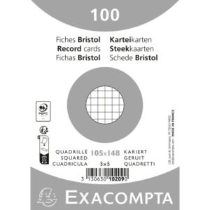 EXACOMPTA Karteikarten kariert 5mm A6 10209E weiss 100 Stück