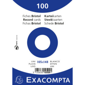 EXACOMPTA Karteikarten blanko A6 10509E weiss 100 Stück
