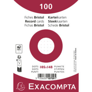 EXACOMPTA Karteikarten punkt. A6 10709E weiss 100 Stück