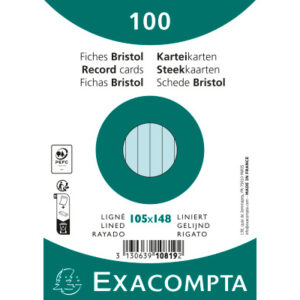 EXACOMPTA Karteikarten liniert A6 10819SE blau 100 Stück