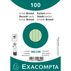 EXACOMPTA Karteikarten liniert A6 10849SE grün 100 Stück
