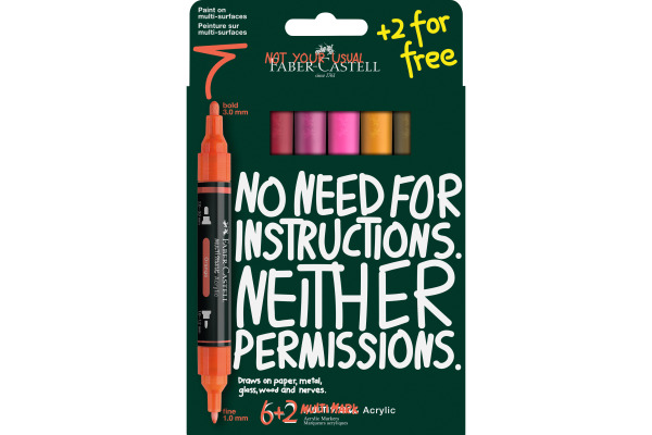 FABER-CA. Acrylmarker 1-3mm 186019 Flame 8 Stück
