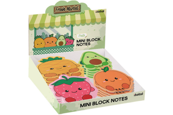 I-TOTAL Notizblock Mini 11x11.7cm XL2065A Gemüse, assortiert