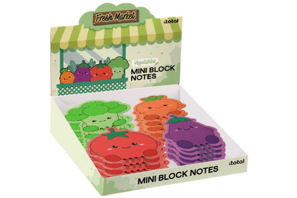 I-TOTAL Notizblock Mini 11x11.7cm XL2065J Früchte, assortiert