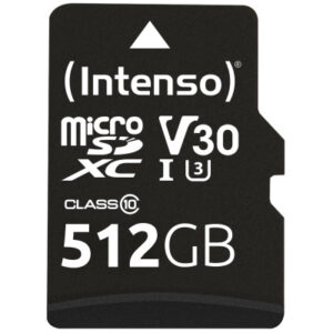 INTENSO Micro SDXC Card PRO 512GB 3433493 with adapter, UHS-I
