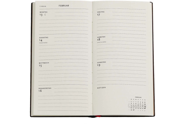 PAPERBLAN Agenda Goldenes Zeitalter 2027 DD1763-0 1W/1S HOR schlank HC DE 9x18cm – Bild 2