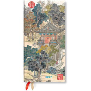 PAPERBLAN Agenda Goldenes Zeitalter 2027 DD1763-0 1W/1S HOR schlank HC DE 9x18cm