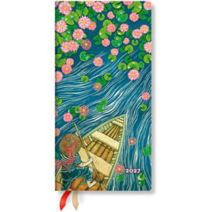PAPERBLAN Agenda  Lotusblüte        2027 DD1764-7  1W/1S HOR schlank HC DE 9x18cm