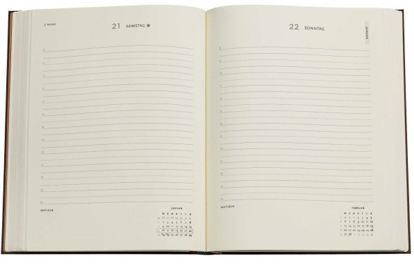 PAPERBLAN Agenda Leila 2027 DD1822-4 1W/2S HOR Ultra HC DE 18x23cm – Bild 2