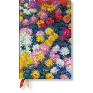 PAPERBLAN Agenda Chrysanthèm. Monet 2027 DF2042-5 1W/2S HOR Mini HC FR 9.5x14cm