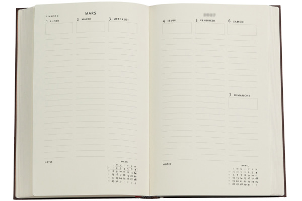 PAPERBLAN Agenda Luxe Bleu 2027 DF2090-6 1W/2S VER Maxi HC FR 13.5x21cm – Bild 2