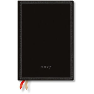 PAPERBLAN Agenda Black Edition 2027 FD1854-5 1W/2S HOR Midi SC DE 13x18cm