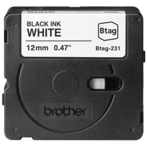 PTOUCH Band schwarz/weiss n.laminiert BTAG-231 PT-N10/N20/N25BT 12 mm