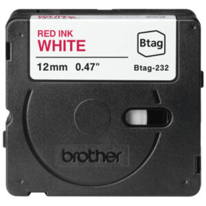 PTOUCH Band rot/weiss nicht laminiert BTAG-232 PT-N10/N20/N25BT 12 mm
