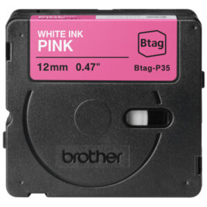 PTOUCH Band weiss/pink n. laminiert BTAG-P35 PT-N10/N20/N25BT 12 mm