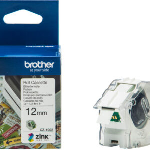 BROTHER Colour Paper Tape 12mm/5m CZ-1002 VC-500W Compact Label Printer