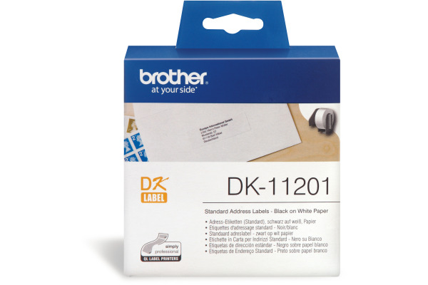 PTOUCH Adress-Etiketten 29x90mm DK-11201 QL-500/550 400 Stk./Rolle