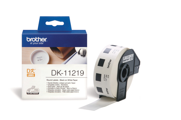 PTOUCH Etiketten rund 12mm DK-11219 QL-500/550 1200 Stk./Rolle