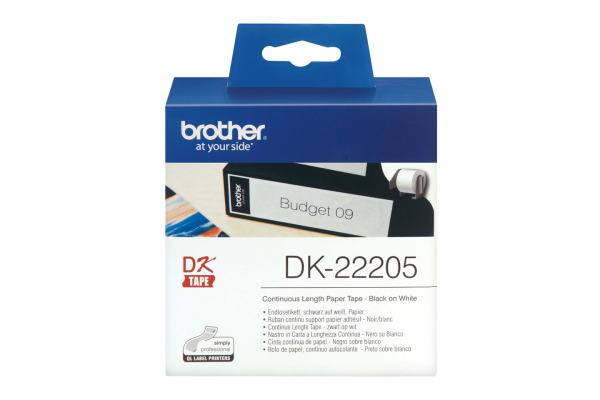 PTOUCH Endlos-Etiketten 62mmx30.48m DK-22205 QL-500/550 Papier Rolle – Bild 2